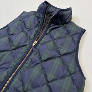 J Crew Vest Womens XXS Plaid Quilted Puffer Blackwatch Insulated Winter Jacket
